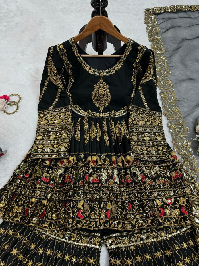 Black Gold Gharara Set - Image 6