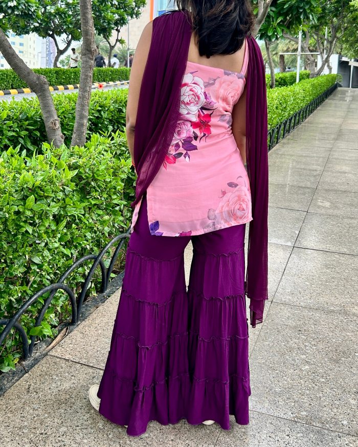 Pretty in Purple Sharara Set - Image 4