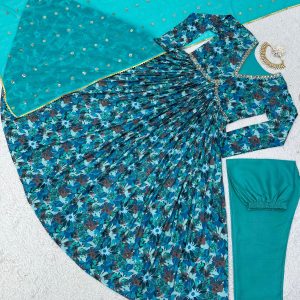 Alia Cut Anarkali in Blue - Image 7