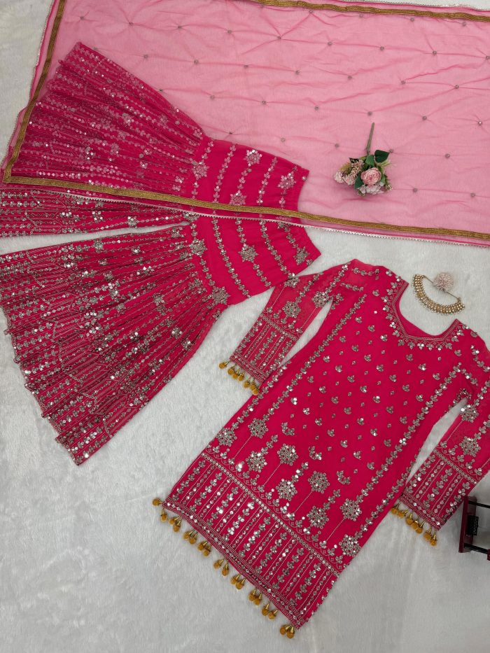 Embroidery Work Sharara Set - Image 7