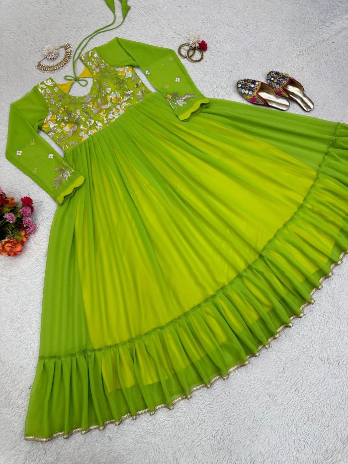 Thread and Sequins Work Anarkali - Image 11