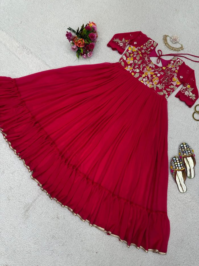 Thread and Sequins Work Anarkali - Image 21