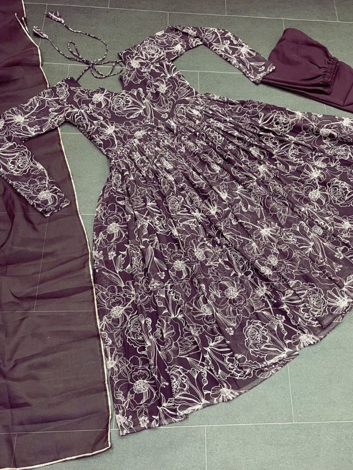Beautiful in Brown Anarkali Set - Image 2