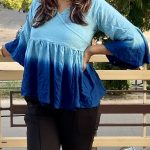 Ombre Wrap Around Peplum Top