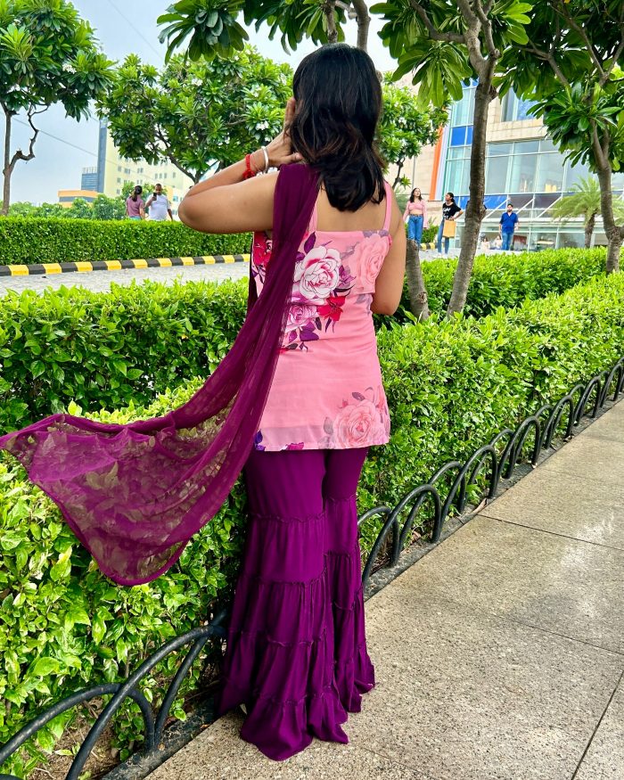 Pretty in Purple Sharara Set - Image 5