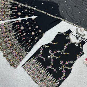 Embroidered Sharara Set - Image 4