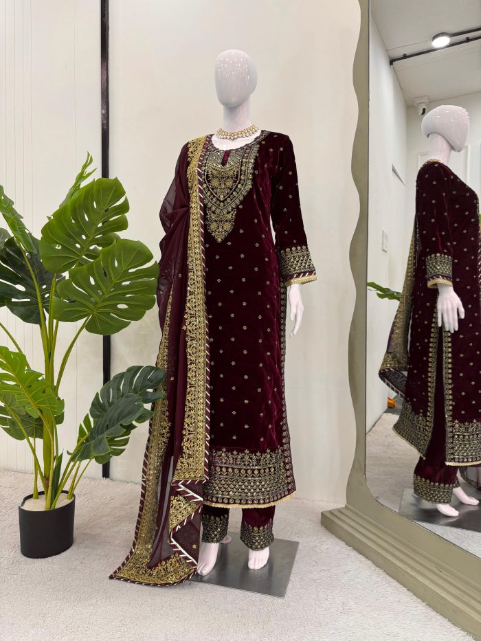 Designer Kurta Set in Velvet