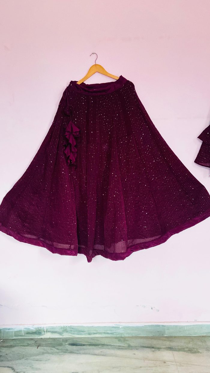 Sequins Lehenga with Dupatta - Image 5
