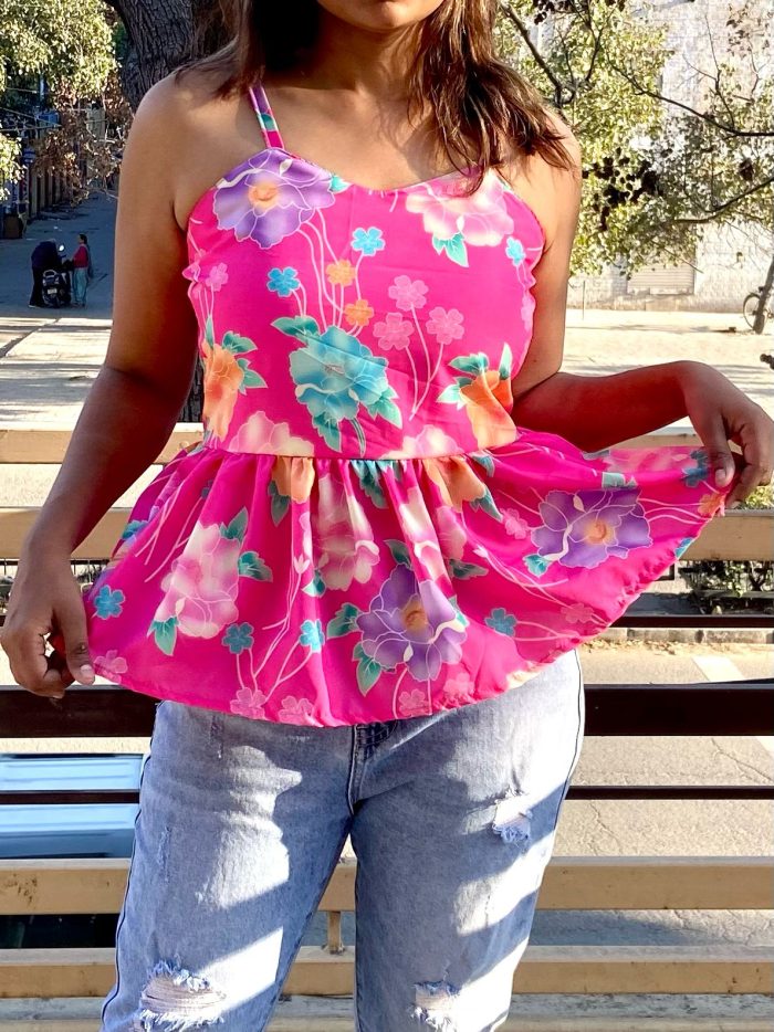 Floral Print Peplum Top