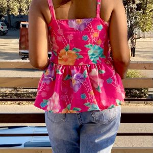 Floral Print Peplum Top - Image 3