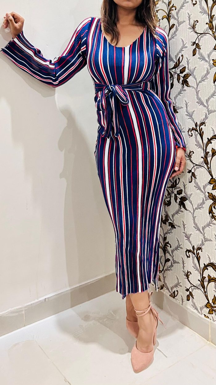 Pleated Illusion Dress - Image 4