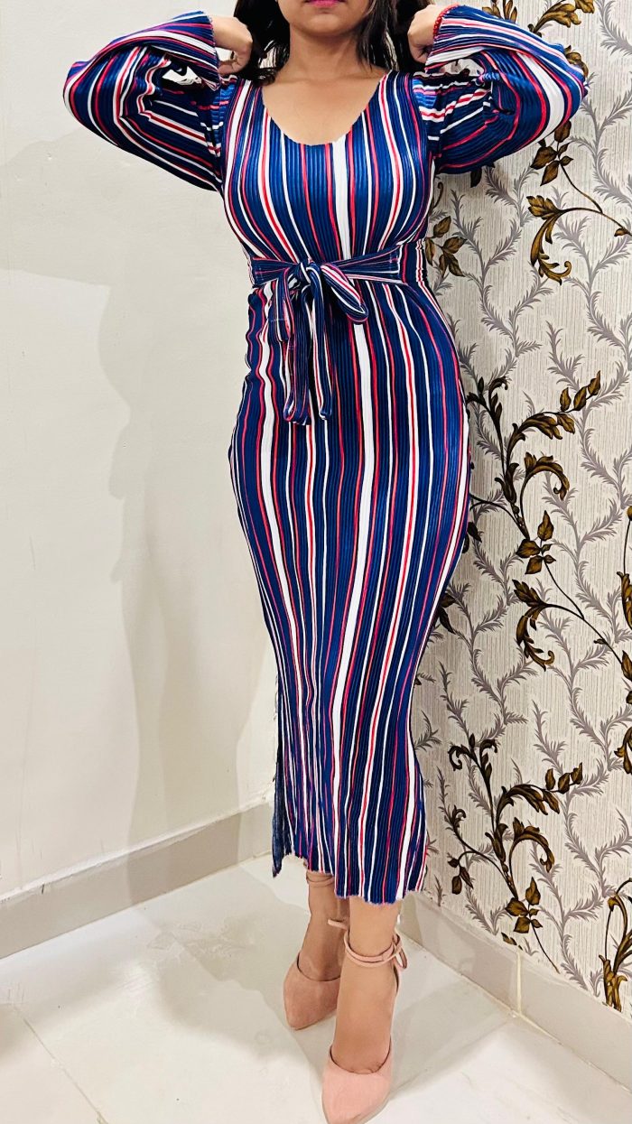 Pleated Illusion Dress - Image 2