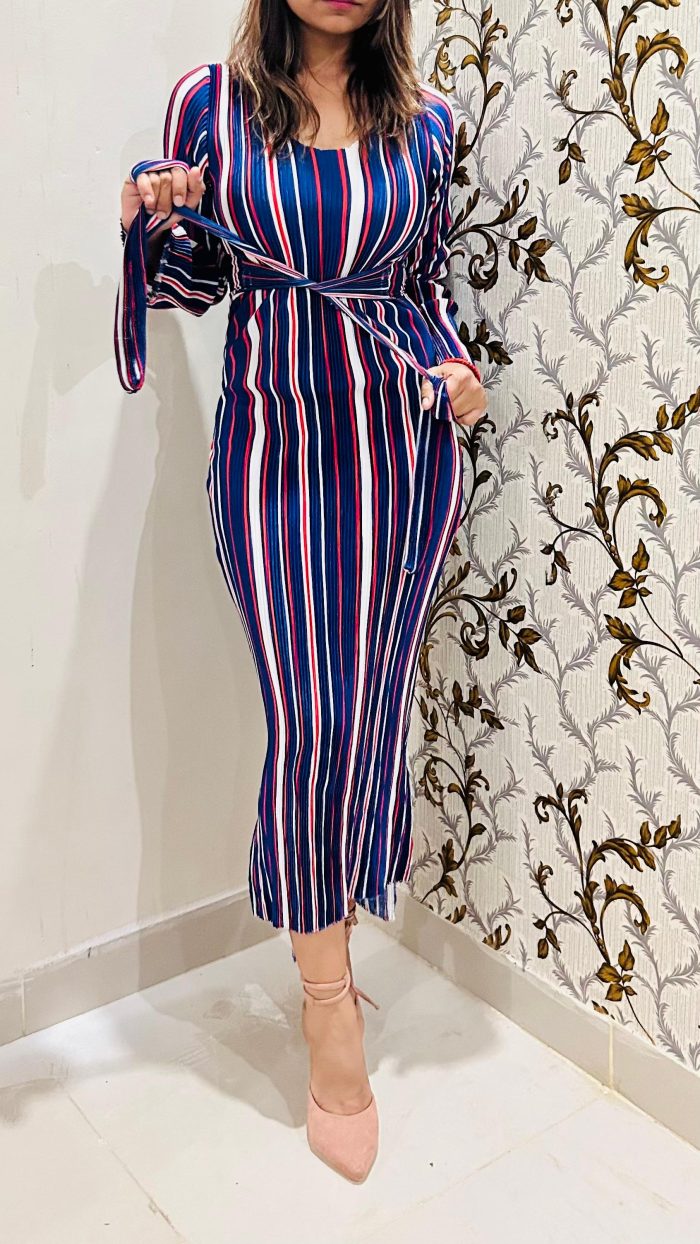 Pleated Illusion Dress