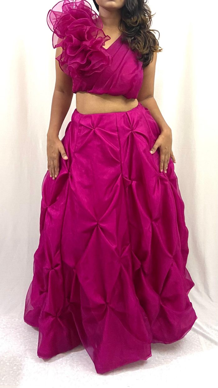 Designer Crop Top with Skirt - Image 7