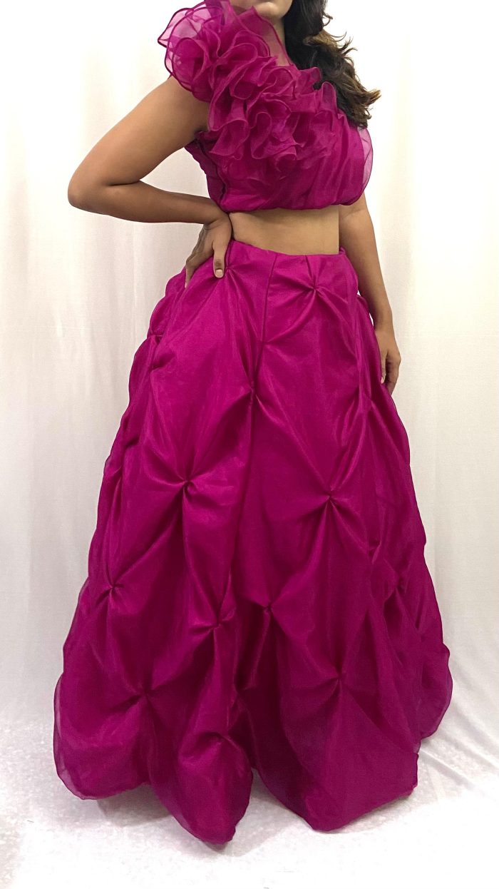 Designer Crop Top with Skirt - Image 4