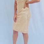 Knee Length Sequins Bodycon Dress