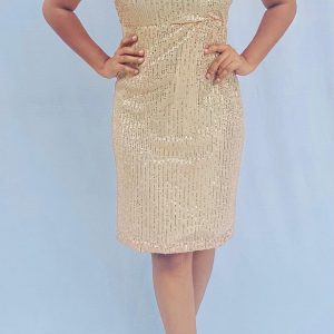 Knee Length Sequins Bodycon Dress - Image 3