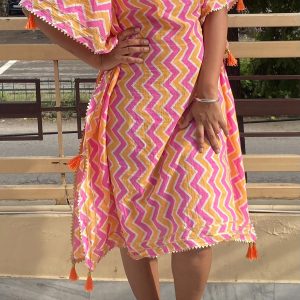 Printed Kaftan Dress - Image 4