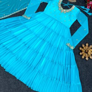 Ruffle Anarkali Set - Image 4