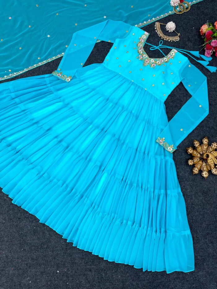 Ruffle Anarkali Set - Image 4