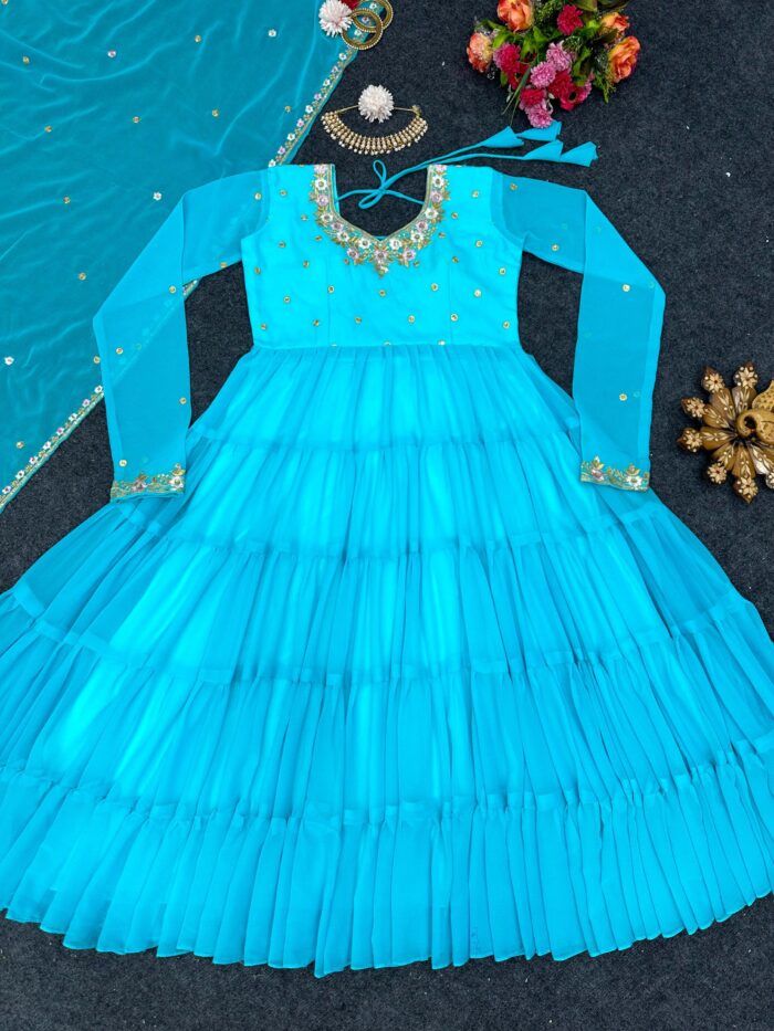 Ruffle Anarkali Set - Image 5