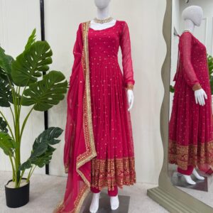 Magenta Anarkali Set