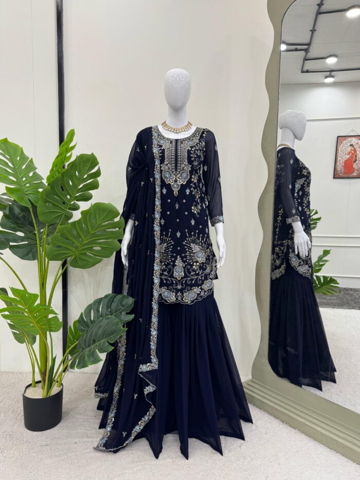 Sharara Set with Cutwork Kurta - Image 2