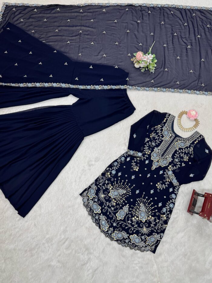 Sharara Set with Cutwork Kurta - Image 4