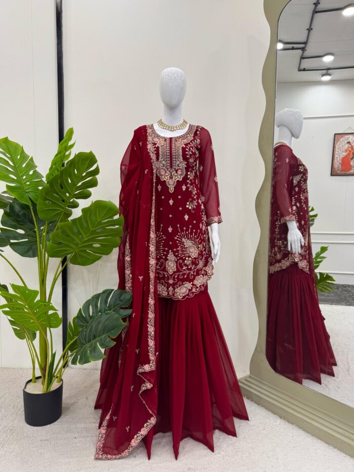 Sharara Set with Cutwork Kurta - Image 9