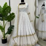 White Embroidered Anarkali