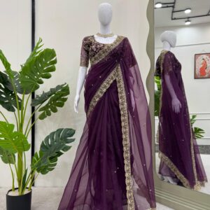 Designer Embroidered Saree - Image 2