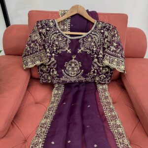 Designer Embroidered Saree - Image 9