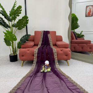 Designer Embroidered Saree - Image 4