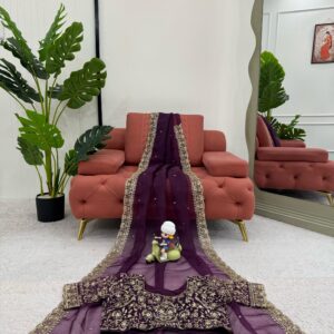 Designer Embroidered Saree - Image 5