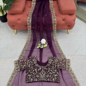 Designer Embroidered Saree - Image 6