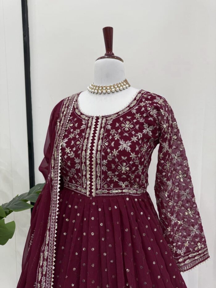 Bridal Anarkali with Dupatta - Image 3