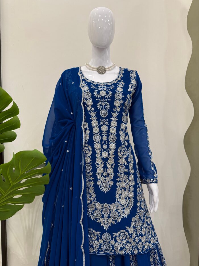Designer Embroidered Sharara Set - Image 2