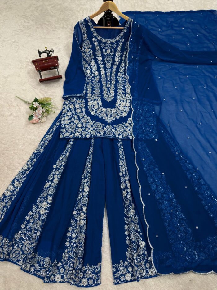 Designer Embroidered Sharara Set - Image 5