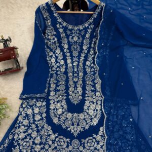 Designer Embroidered Sharara Set - Image 6