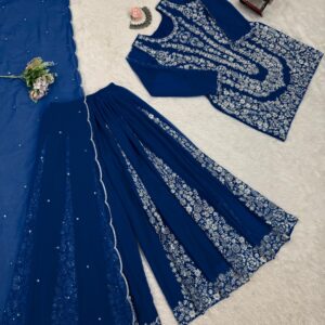 Designer Embroidered Sharara Set - Image 3