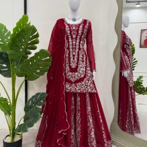Designer Embroidered Sharara Set - Image 7