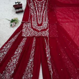 Designer Embroidered Sharara Set - Image 12