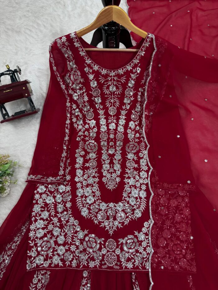 Designer Embroidered Sharara Set - Image 9