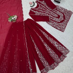 Designer Embroidered Sharara Set - Image 10