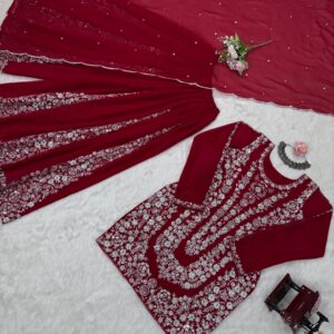 Designer Embroidered Sharara Set - Image 11