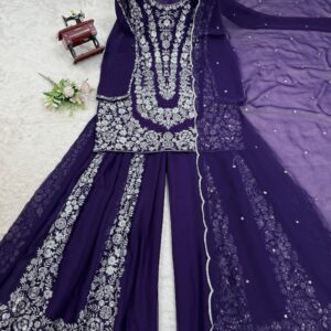 Designer Embroidered Sharara Set - Image 14