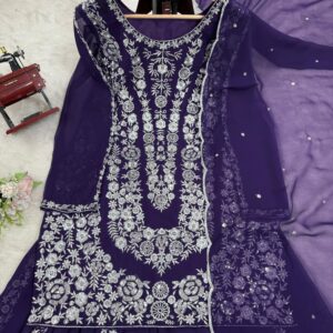 Designer Embroidered Sharara Set - Image 16