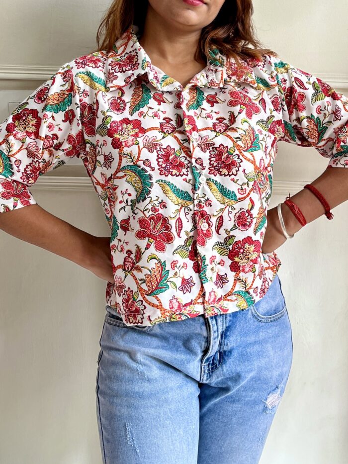 Floral Crop Shirt - Image 3