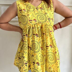 Short Flairy Sleeveless Kurti