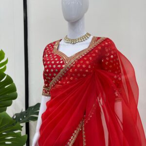 Designer but Decent Bridal Saree - Image 7
